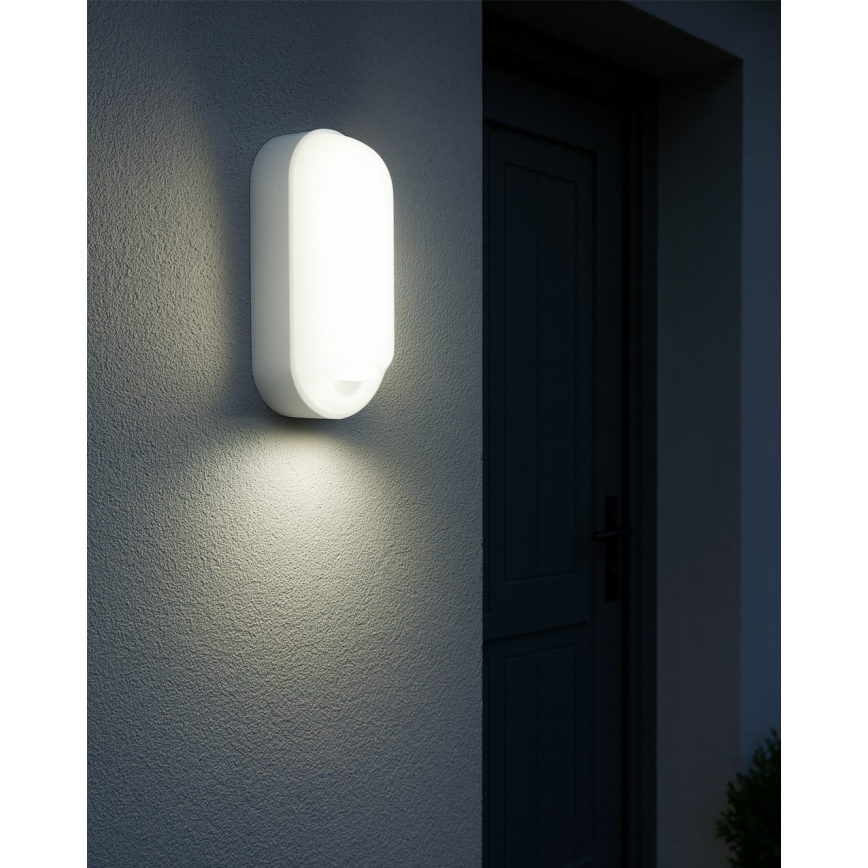 Dimmbar LED-utomhusvägglampa med rörelsesensor LED/12/15/18W/230V 3000K/4000K/6500K IP65 svart/vit