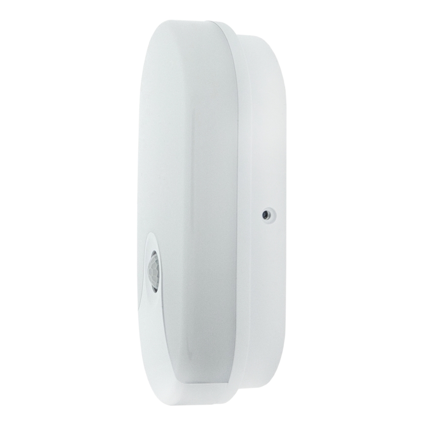 LED utomhusväggarmatur med rörelsesensor LED/18W/230V IP44 vit