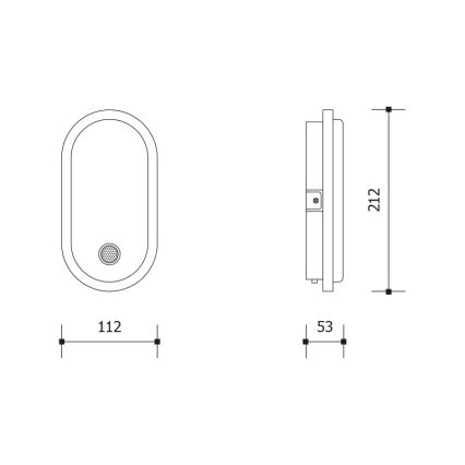LED utomhusvägglampa med rörelse- och skymningssensor OVAL LED/10W/230V IP65 vit