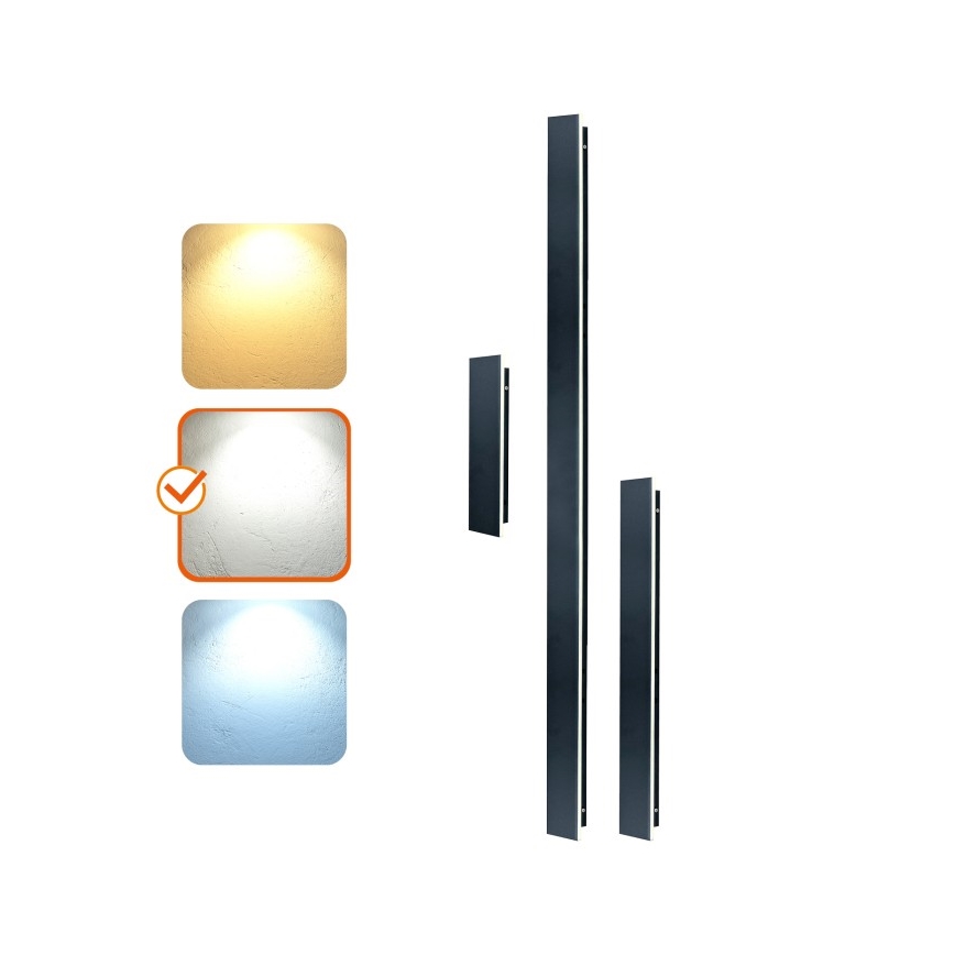 LED Utomhusväggarmatur MIRANA LED/8W/230V 4000K IP44 30 cm svart