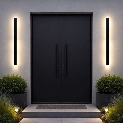 LED utomhusvägglampa WOW 20W/230V 3000/4000/6000K 120 cm IP54 svart