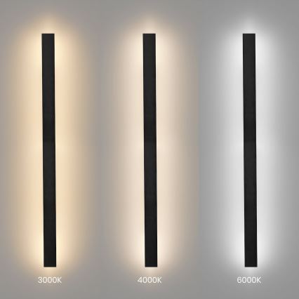 LED utomhusvägglampa WOW 20W/230V 3000/4000/6000K 120 cm IP54 svart