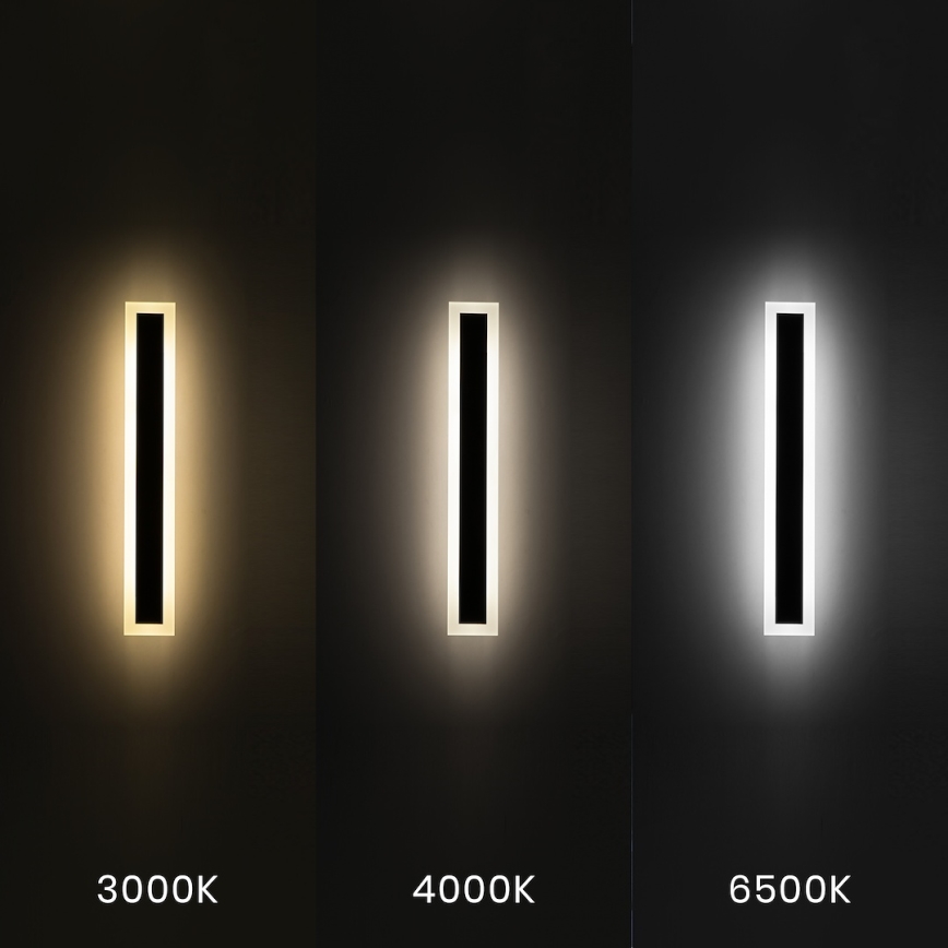 LED utomhusväggarmatur WOW LED/20W/230V 3000/4000/6500K 60 cm IP54 svart