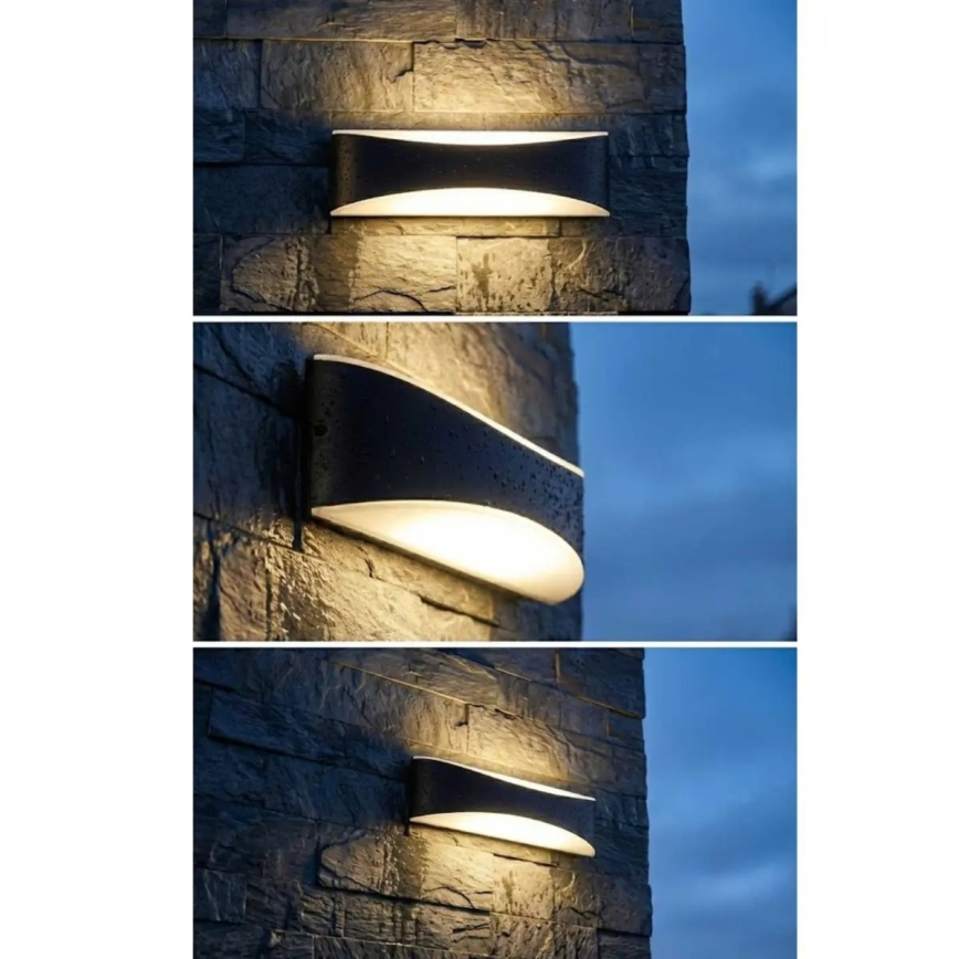LED utomhusvägglampa 10W/230V IP65 svart