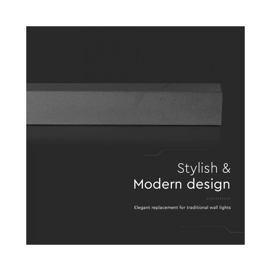 LED utomhusvägglampa 16W/230V 4000K IP65 101 cm antracit