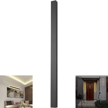 LED-utomhusvägglampa 23 W, 230 V, 4000 K, IP65, 141 cm, svart