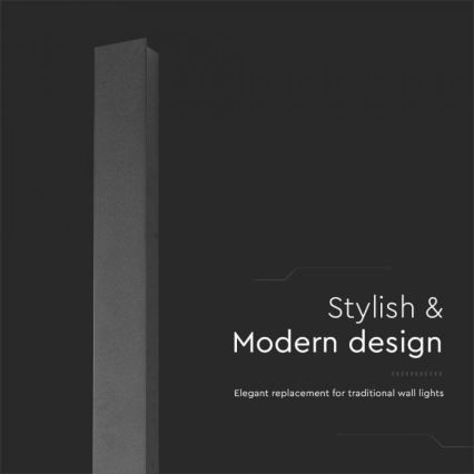 LED utomhusvägglampa LED/10W/230V 4000K IP65 51 cm antracit