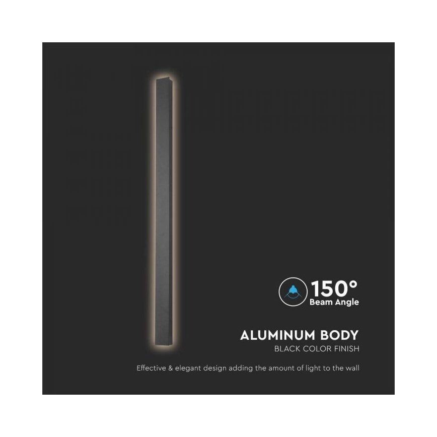 LED utomhusvägglampa LED/10W/230V 4000K IP65 51 cm svart