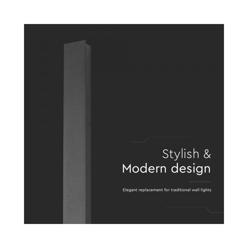 LED utomhusvägglampa LED/10W/230V 4000K IP65 51 cm svart