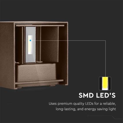 LED Utomhus Vägglampa LED/11W/230V 3000K IP65 brun