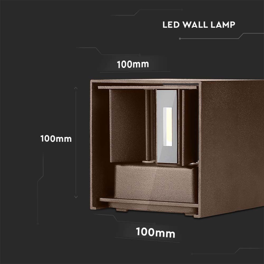 LED Utomhus Vägglampa LED/11W/230V 3000K IP65 brun