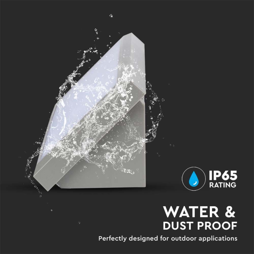 LED Utomhus Vägglampa LED/12W/230V 6400K IP65 grå