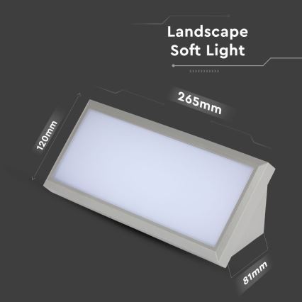 LED Utomhus Vägglampa LED/12W/230V 6400K IP65 grå