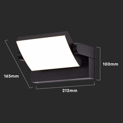 LED Utomhus Vägglampa LED/17W/230V 3000K IP65 svart