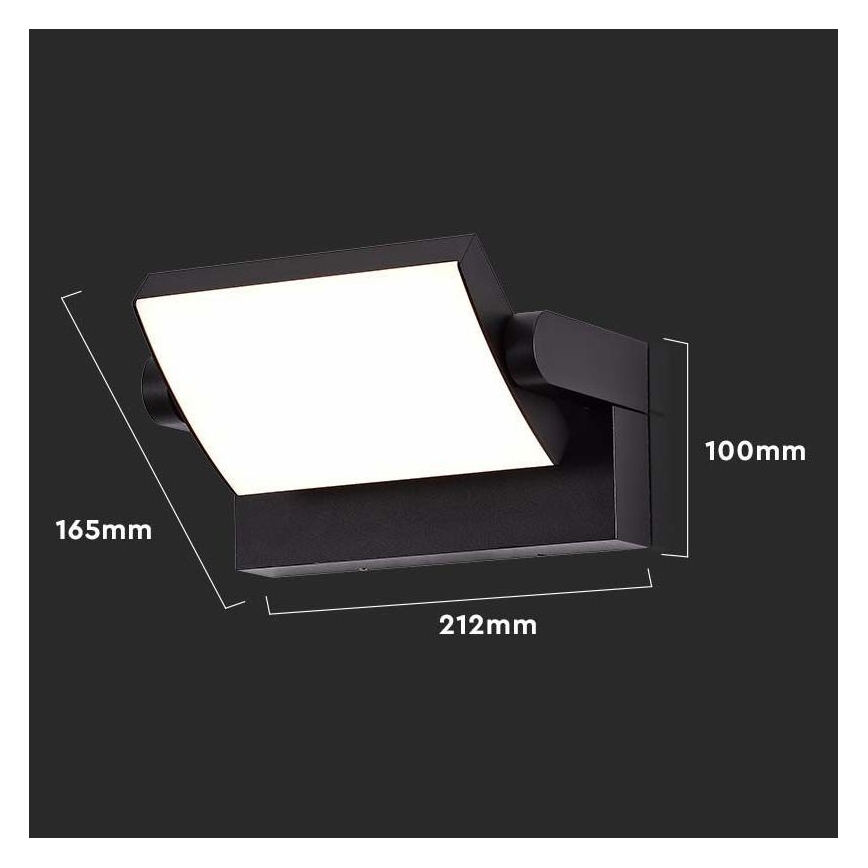 LED Utomhus Vägglampa LED/17W/230V 3000K IP65 svart