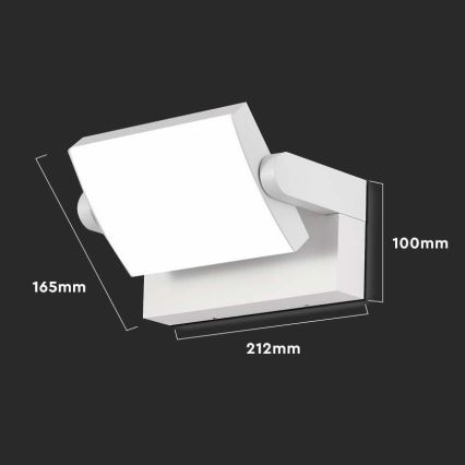 LED Utomhus Vägglampa LED/17W/230V 3000K IP65 vit