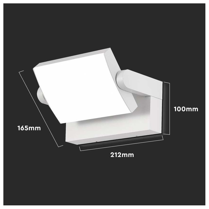 LED Utomhus Vägglampa LED/17W/230V 3000K IP65 vit