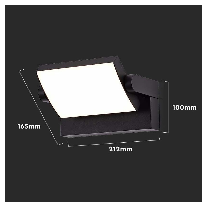 LED Utomhus Vägglampa LED/17W/230V 4000K IP65 svart