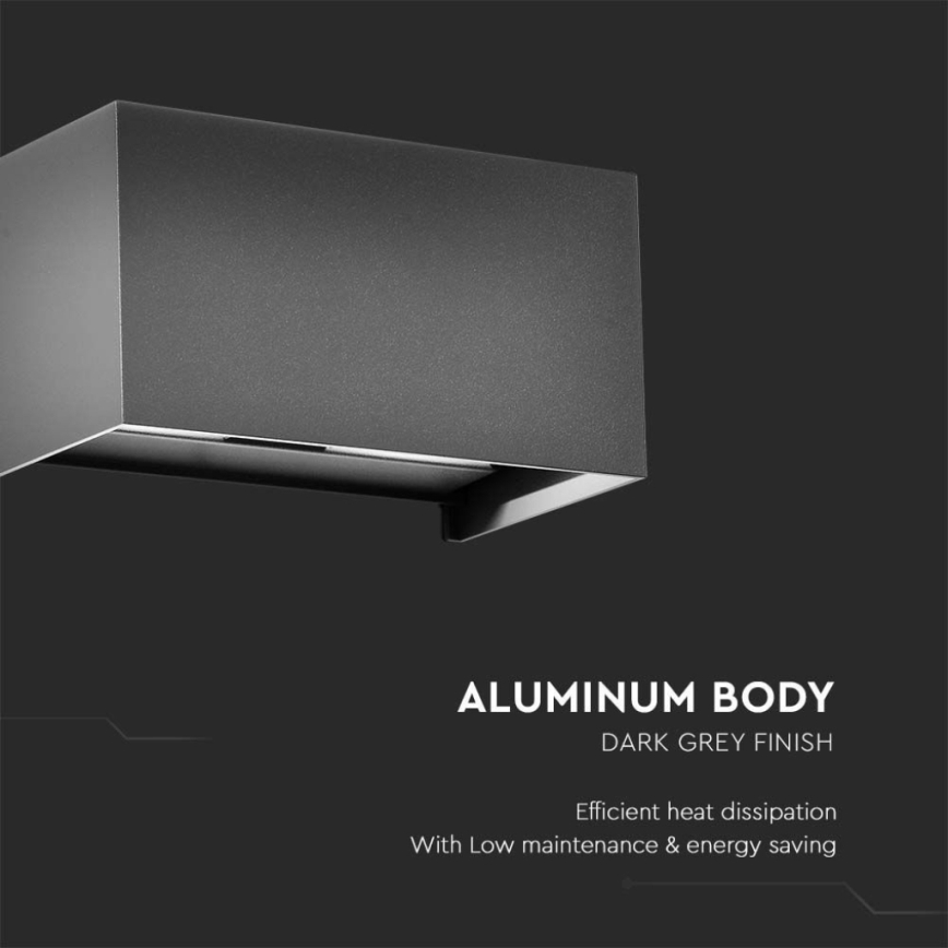 LED utomhusvägglampa LED/24W/230V 3000K IP65 antracit