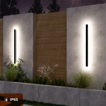 LED utomhusvägglampa LED/30W/230V 100 cm IP65 svart