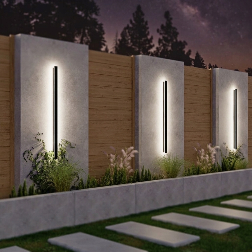 LED utomhusvägglampa LED/30W/230V 100 cm IP65 svart