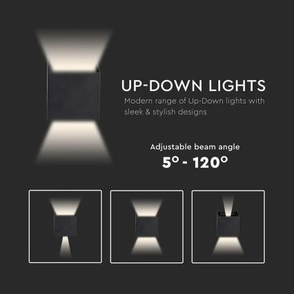 LED Utomhusvägglampa LED/5W/230V 4000K IP65 svart