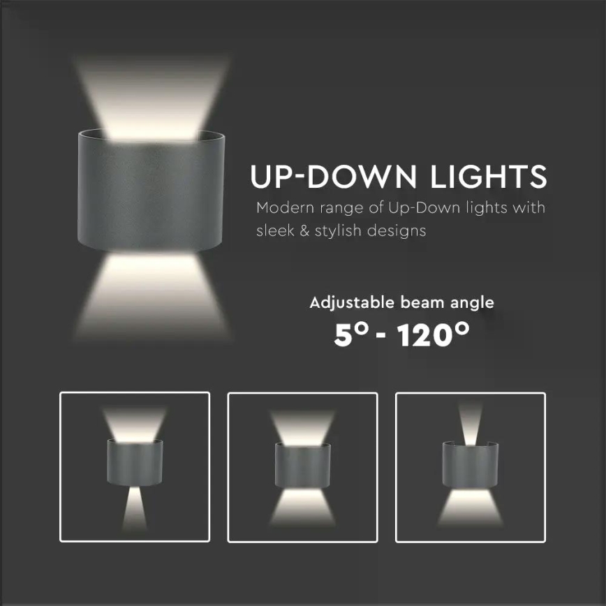LED Utomhusvägglampa LED/6W/230V 4000K IP65 svart