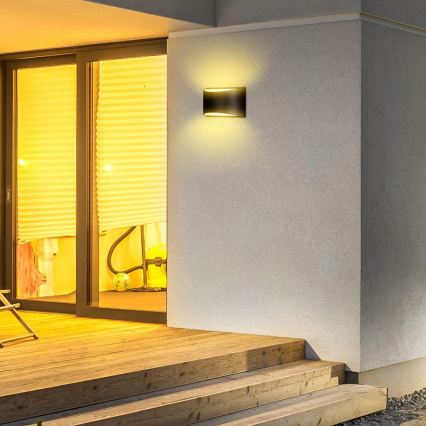 LED utomhusvägglampa LED/9W/230V 4000K IP54 svart