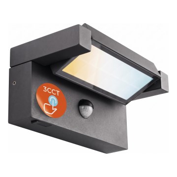 LED utomhusvägglampa med rörelse- och skymningssensor LED/25W/230V 3000/4000/6500K IP54 svart