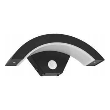 LED utomhusvägglampa med rörelsesensor LED/10W/230V IP54 svart
