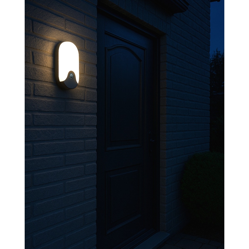 LED utomhusvägglampa med rörelsesensor LED/18W/230V IP44 antracit