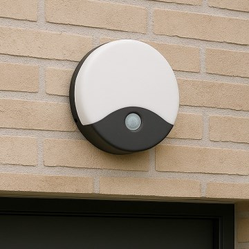 LED utomhusvägglampa med rörelsesensor LED/18W/230V IP44 antracit