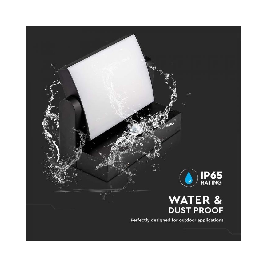 LED Utomhus Vägglampa med sensor LED/17W/230V 3000K IP65 svart