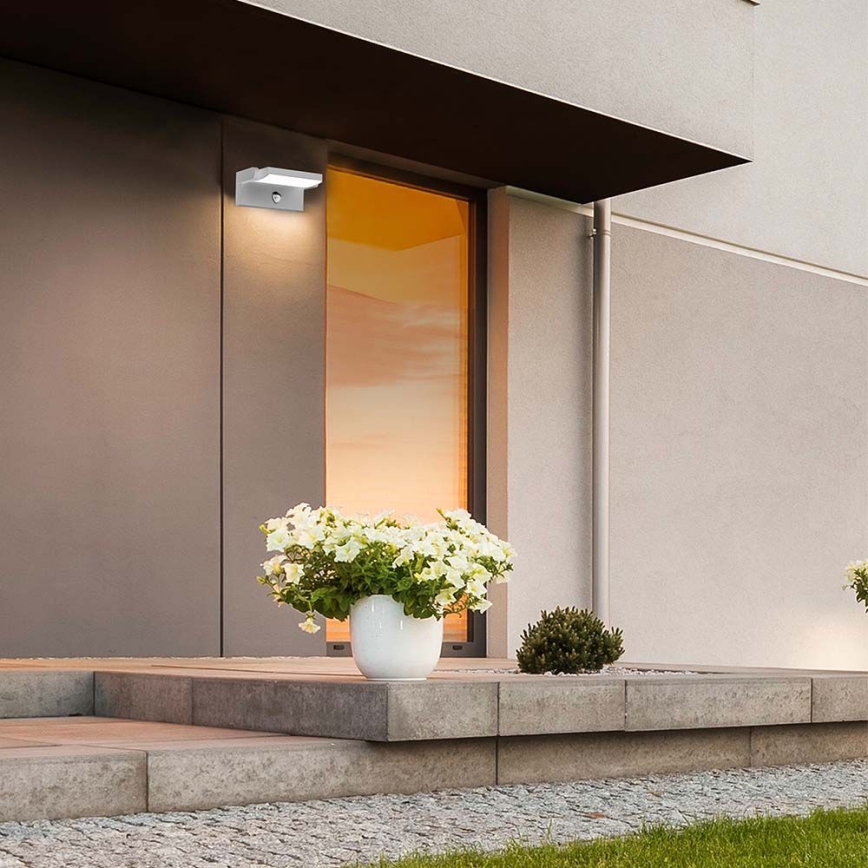 LED Utomhusvägglampa med sensor LED/17W/230V 3000K IP65 vit