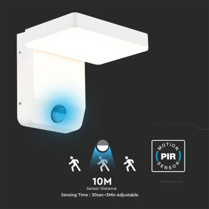 LED Utomhus vägglampa flexibel med sensor LED/17W/230V IP65 4000K vit