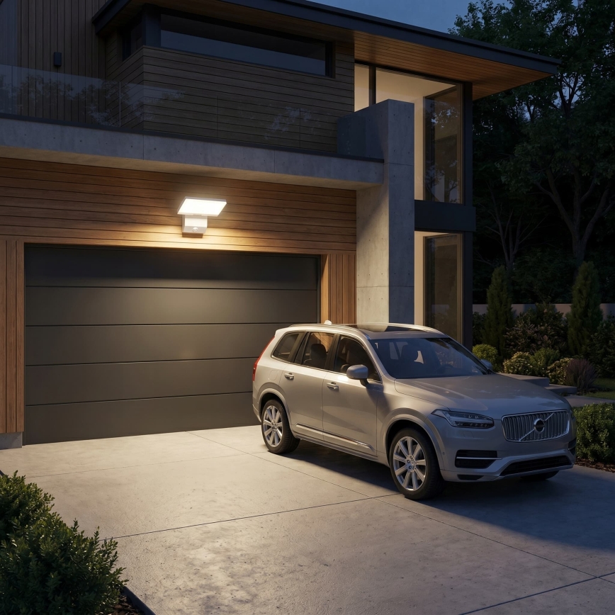 LED utomhusvägglampa med rörelsesensor LED/18W/230V IP44 vit