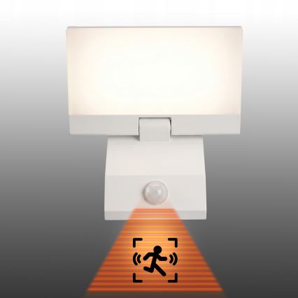 LED utomhusvägglampa med rörelsesensor LED/18W/230V IP44 vit