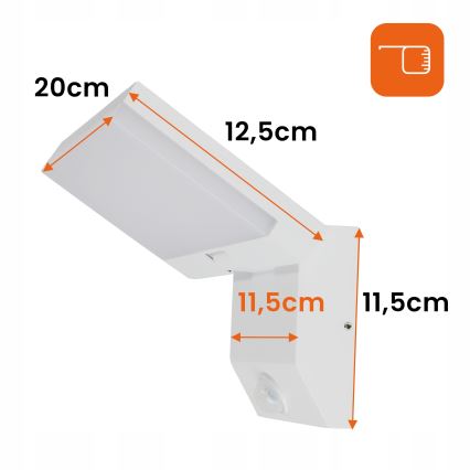 LED utomhusvägglampa med rörelsesensor LED/18W/230V IP44 vit
