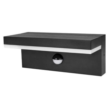 LED-utomhusvägglampa med sensor LED/9W/230V 4000K IP44 svart