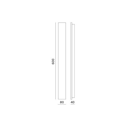 LED utomhusvägglampa MIRANA LED/12W/230V 4000K IP44 60 cm svart