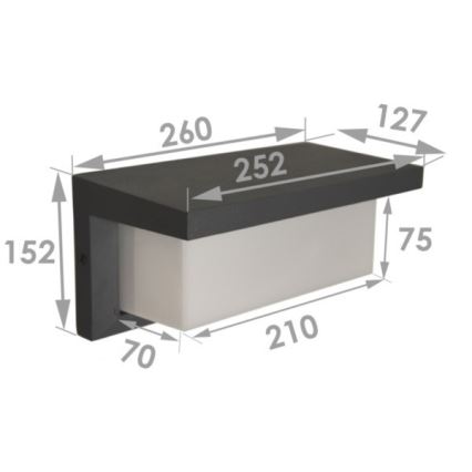LED utomhusvägglampa NEELY LED/12W/230V IP54 svart