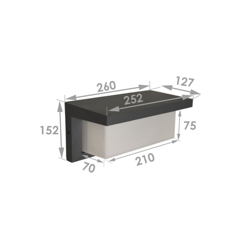 LED utomhusvägglampa NEELY LED/12W/230V IP54 svart