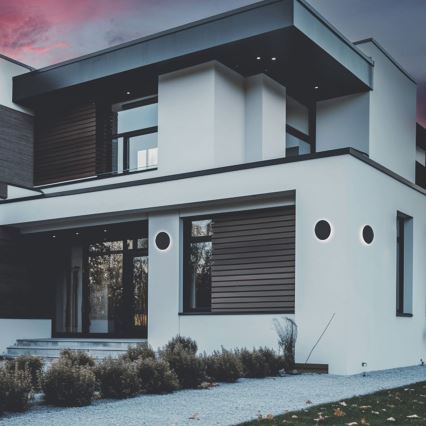 LED Utomhus Vägglampa PIATTA LED/9W/230V 3000/4000/6000K Ø 12 cm IP44 svart