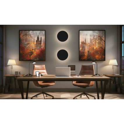 LED Utomhus Vägglampa PIATTA LED/9W/230V 3000/4000/6000K Ø 12 cm IP44 svart