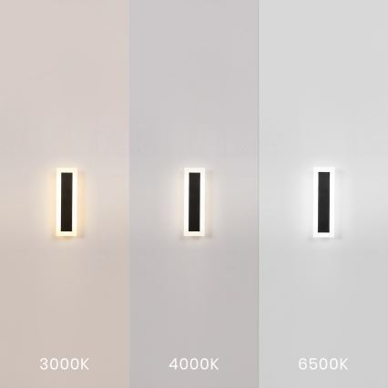 LED utomhusvägglampa WOW LED/10W/230V 3000/4000/6500K 30 cm IP54 svart