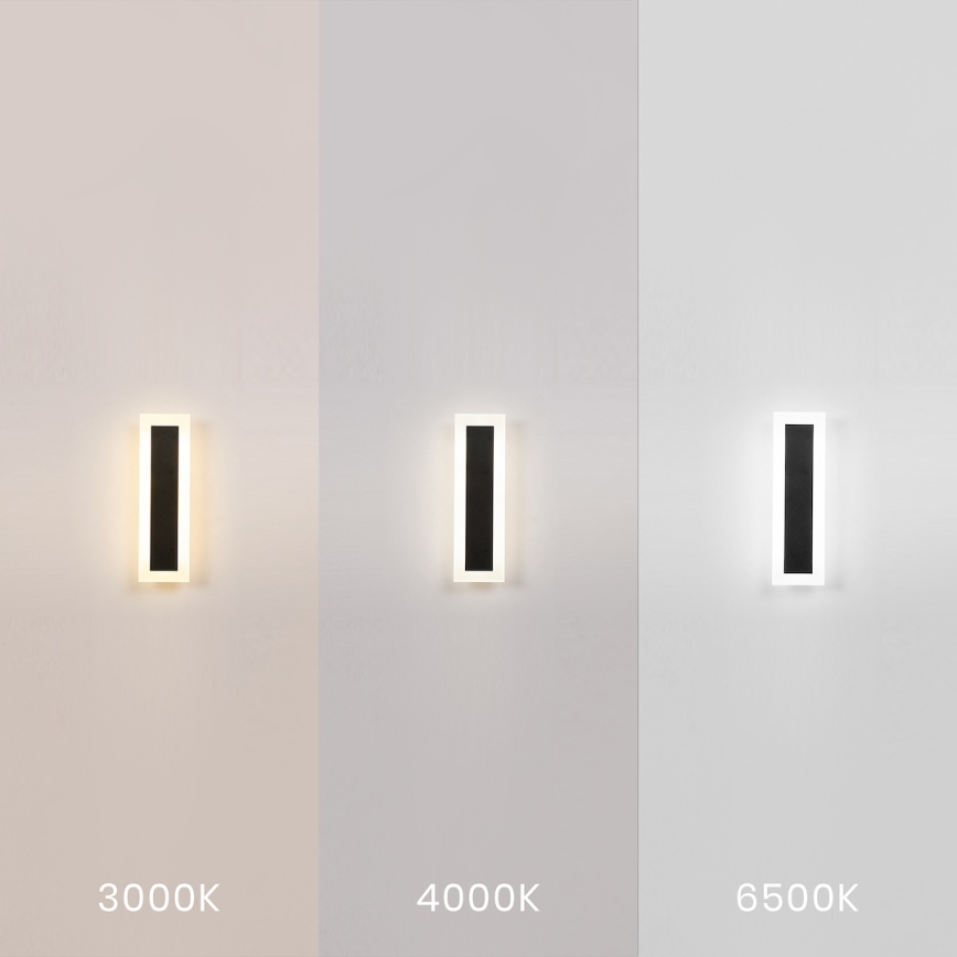 LED utomhusvägglampa WOW LED/10W/230V 3000/4000/6500K 30 cm IP54 svart