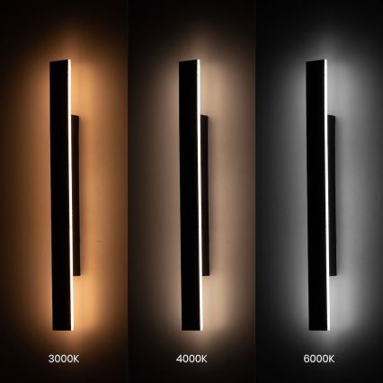 LED utomhusvägglampa WOW LED/11W/230V 3000/4000/6000K 60 cm IP54 svart