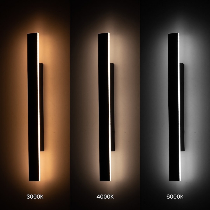 LED utomhusvägglampa WOW LED/11W/230V 3000/4000/6000K 60 cm IP54 svart