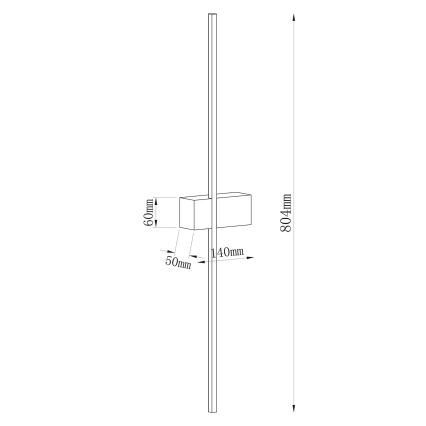 LED-väggarmatur AISHA LED/12W/230V 4000K 80 cm guldfärgad