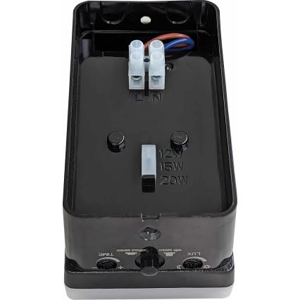 Dimbar LED-utomhusväggarmatur med rörelse- och skymningssensor LED/12/15/20W/230V IP65 svart